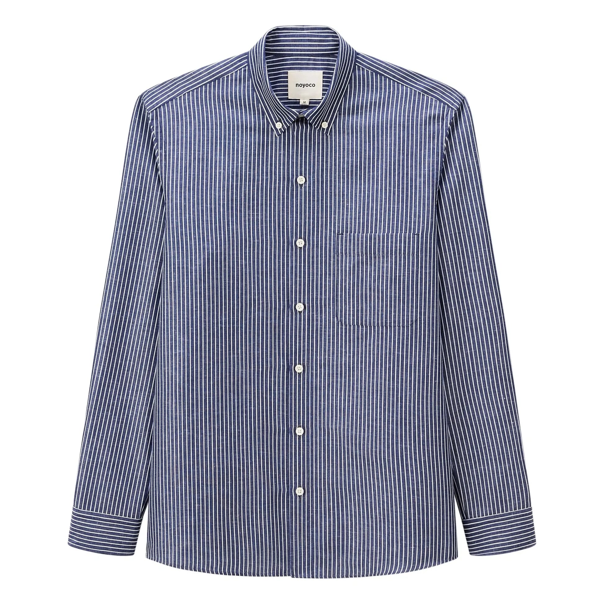 Noyoco - Curtis shirt Fine stripes Recycled cotton | Blue