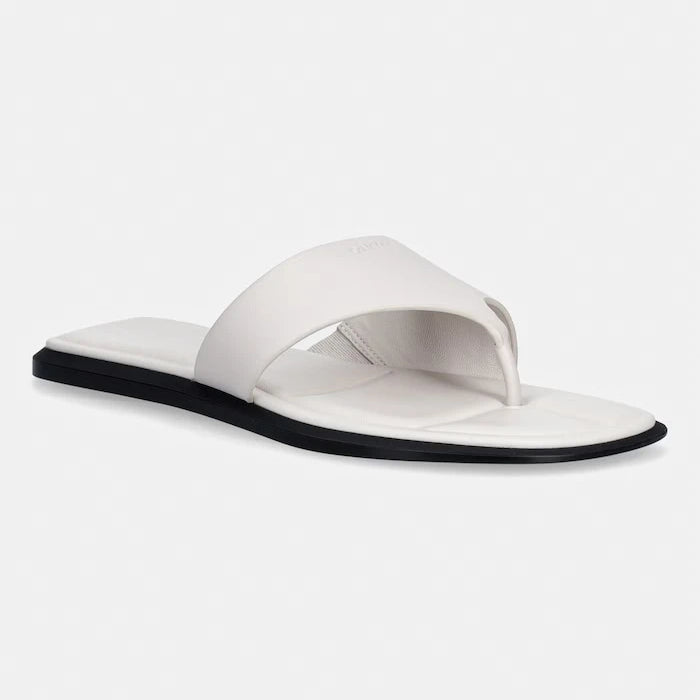 Calvin Klein kadın deri parmak arası terlik FLAT SANDAL THONG LTH