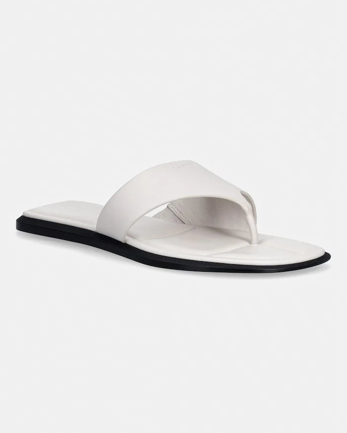 Calvin Klein kadın deri parmak arası terlik FLAT SANDAL THONG LTH