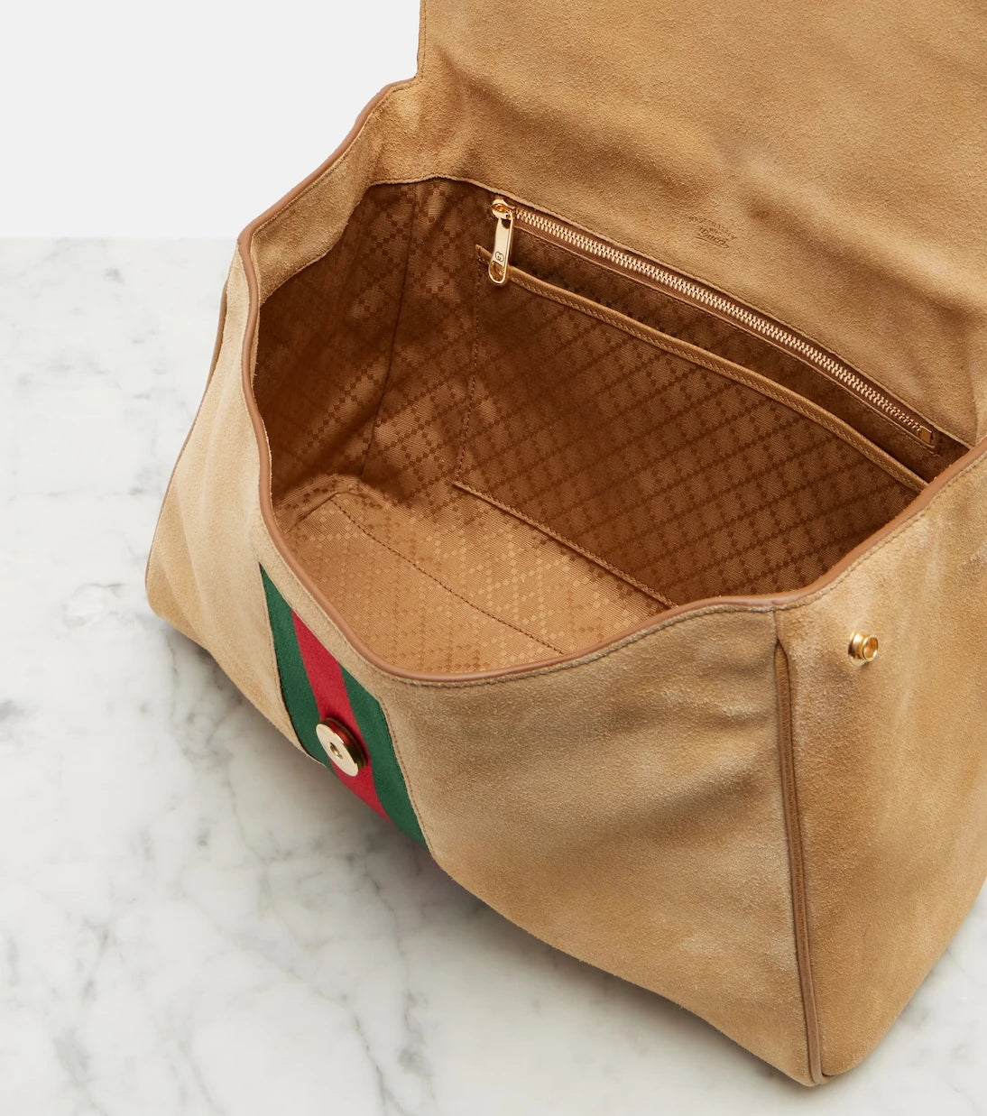 Gucci - Paparazzo Medium suede top-handle bag