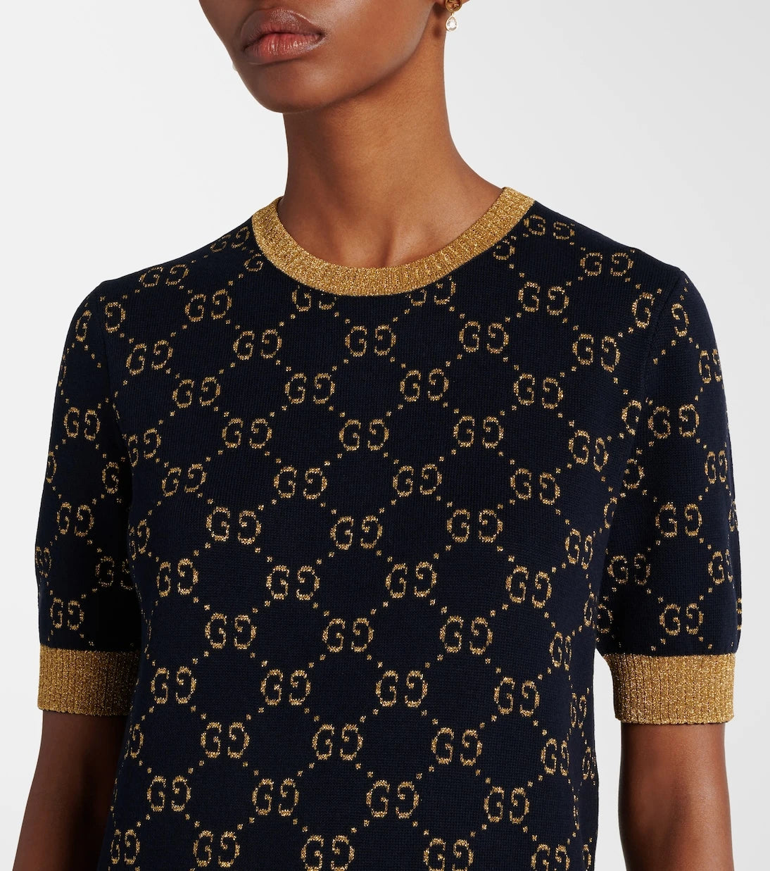 Gucci - Cotton-blend lamé top