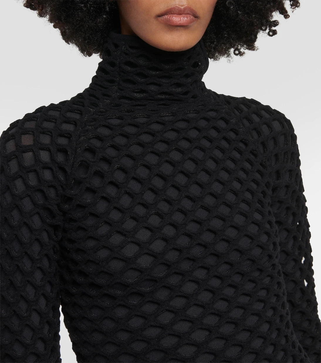 Alaïa - Open-knit turtleneck top