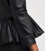 Liberowe Black Peplum Leather Jacket