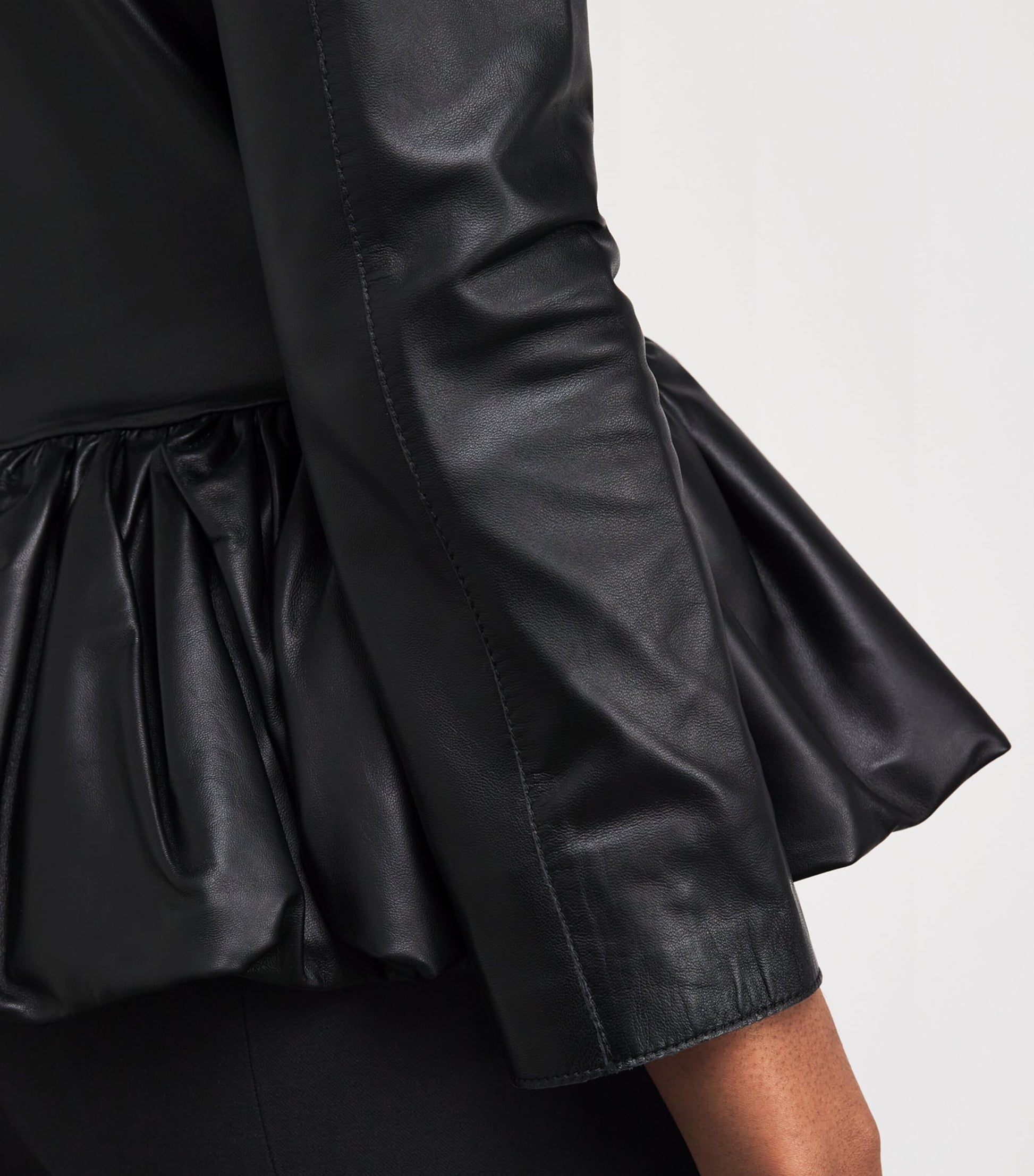 Liberowe Black Peplum Leather Jacket