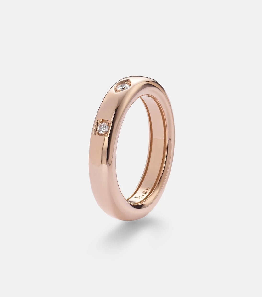Pomellato - Iconica Extra Slim 18kt rose gold ring with diamonds