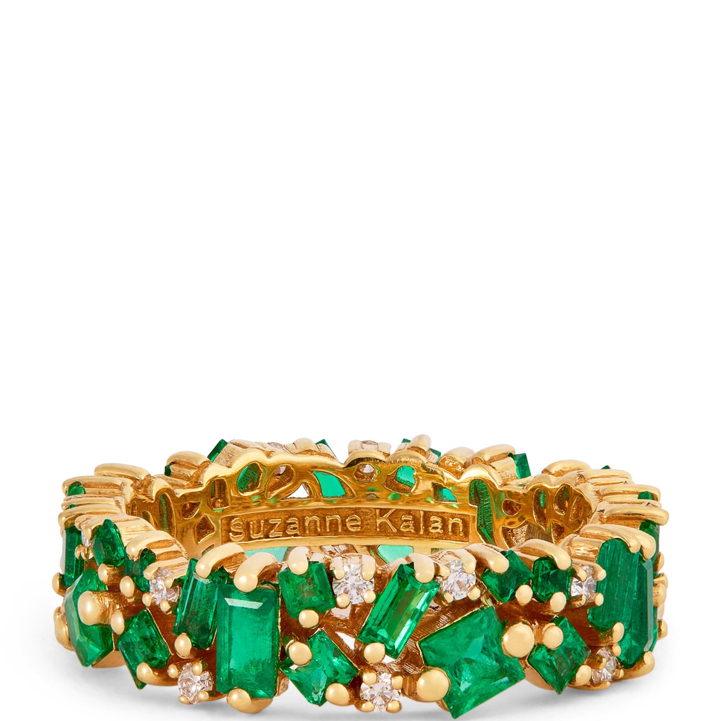 Yellow Gold, Diamond and Emerald La Fantaisie Eternity Ring