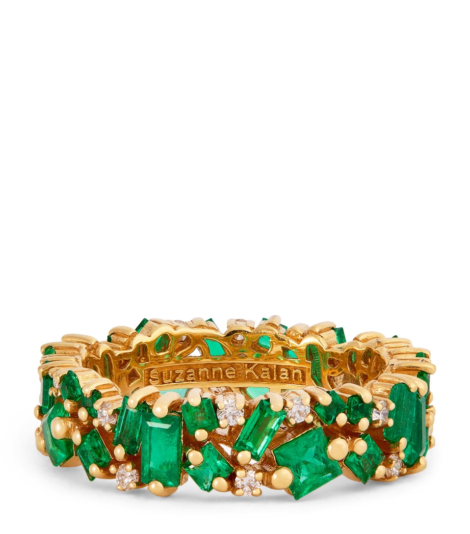 Yellow Gold, Diamond and Emerald La Fantaisie Eternity Ring