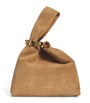 Veronica Beard Brown Suede Embellished Swing Clutch Bag