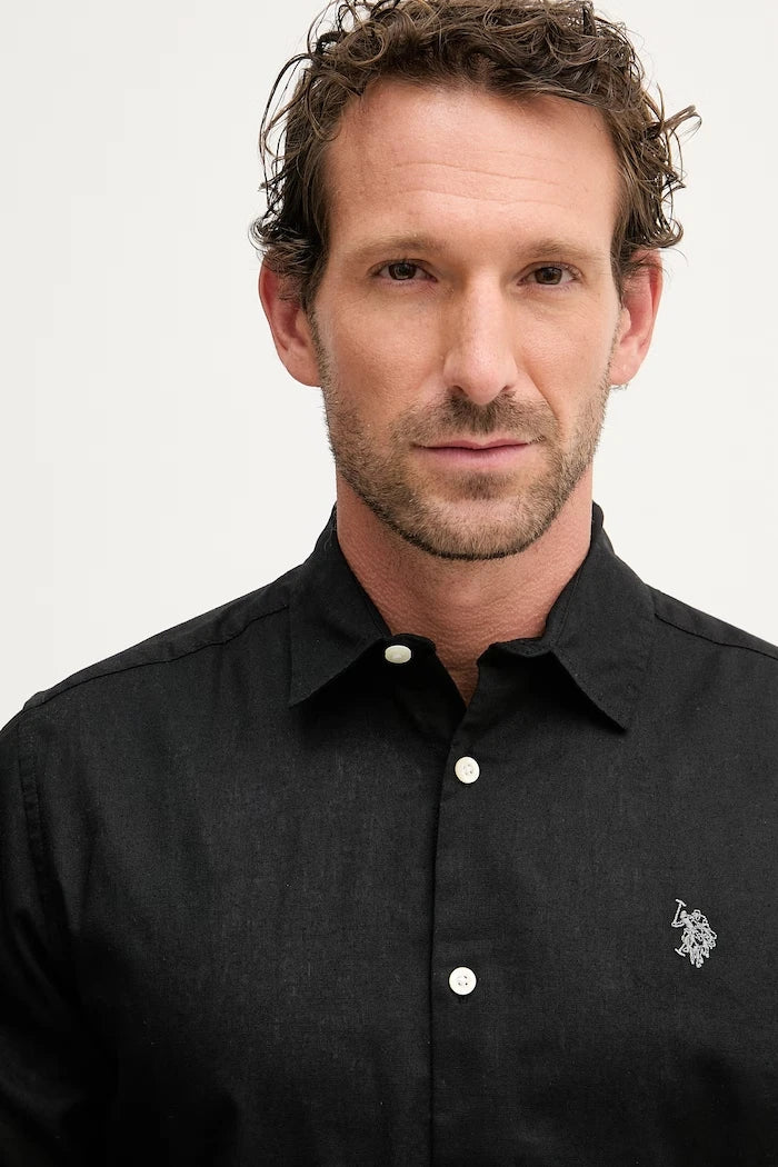 U.S. Polo Assn. Erkek Safari Gömlek LINEN BLEND LS