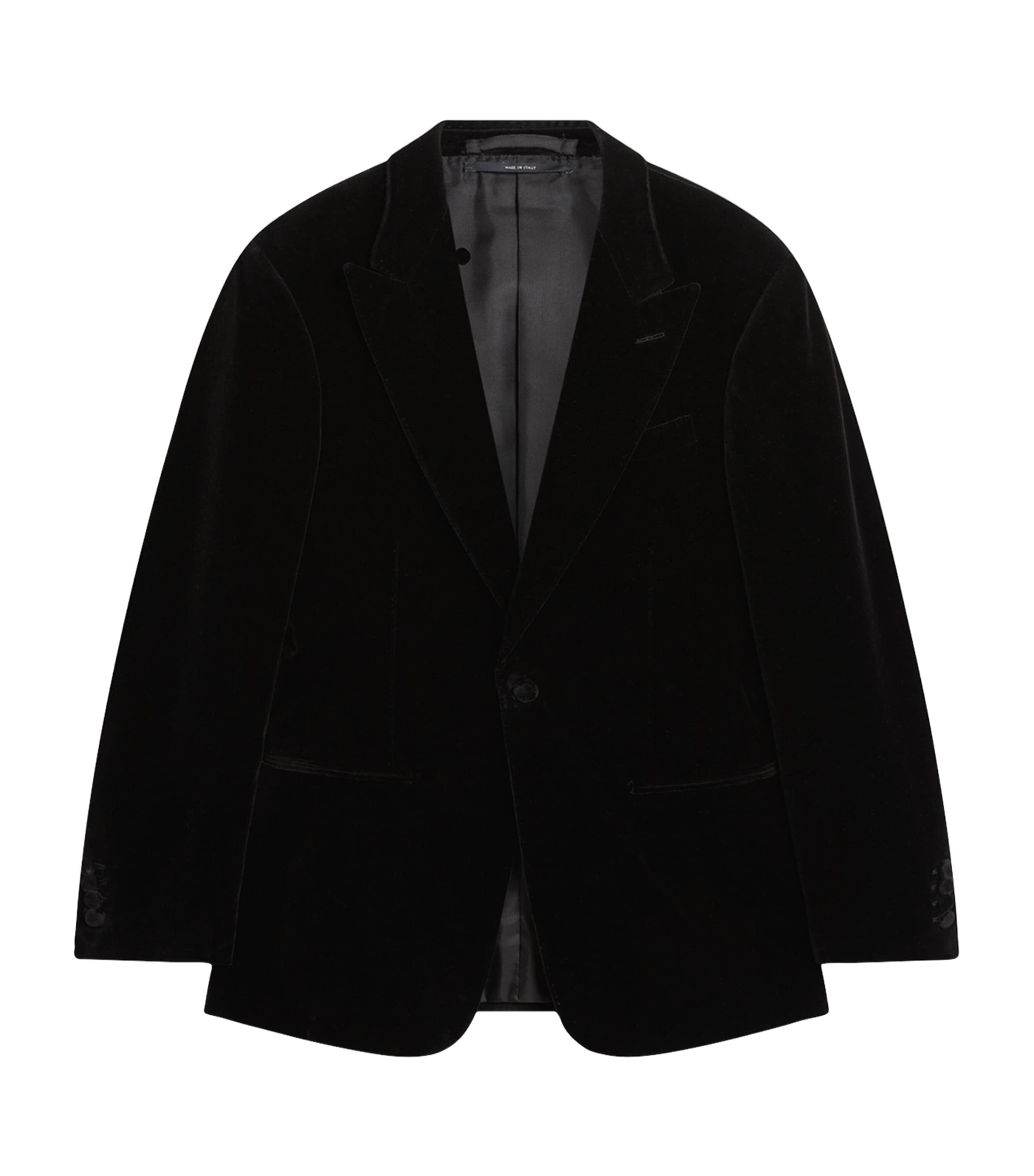 Dunhill Black Supima Cotton Velvet Evening Suit Jacket
