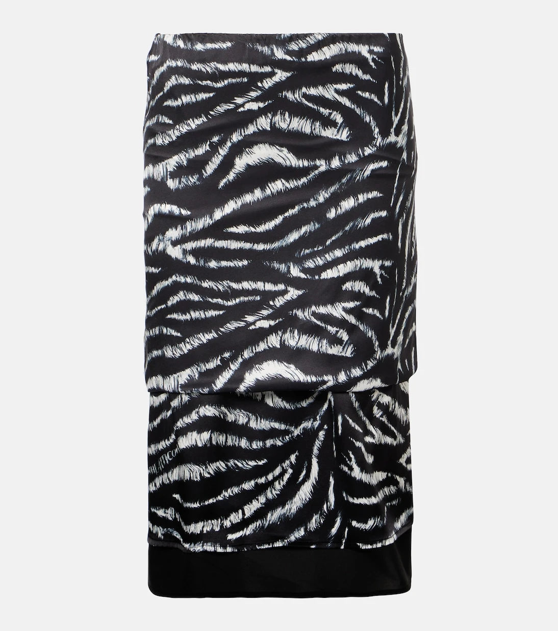 The Attico - Zebra-print satin midi skirt