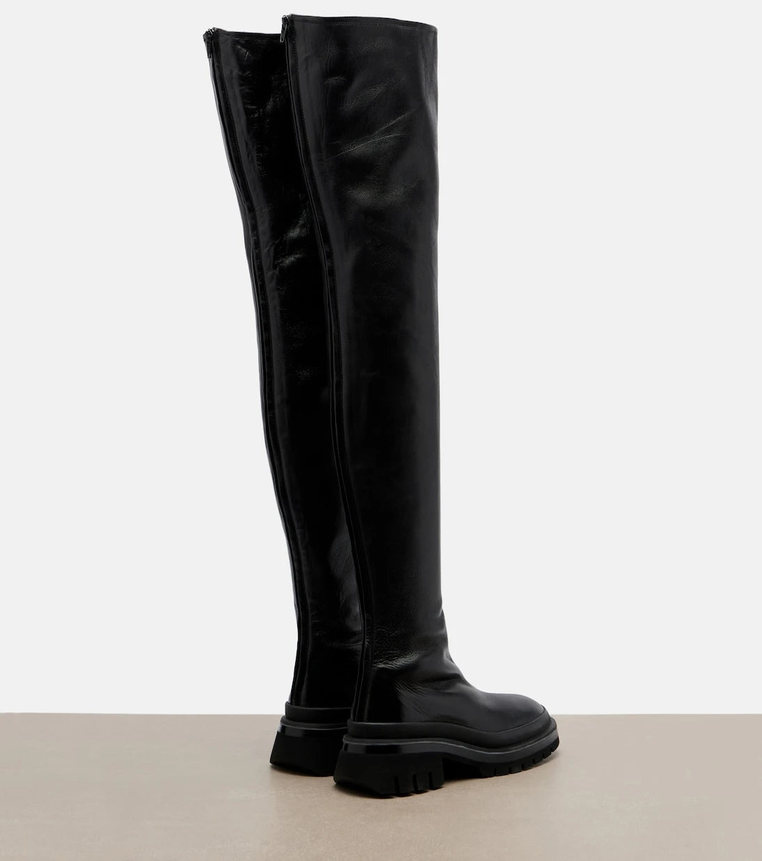 Khaite - Fallon leather over-the-knee boots