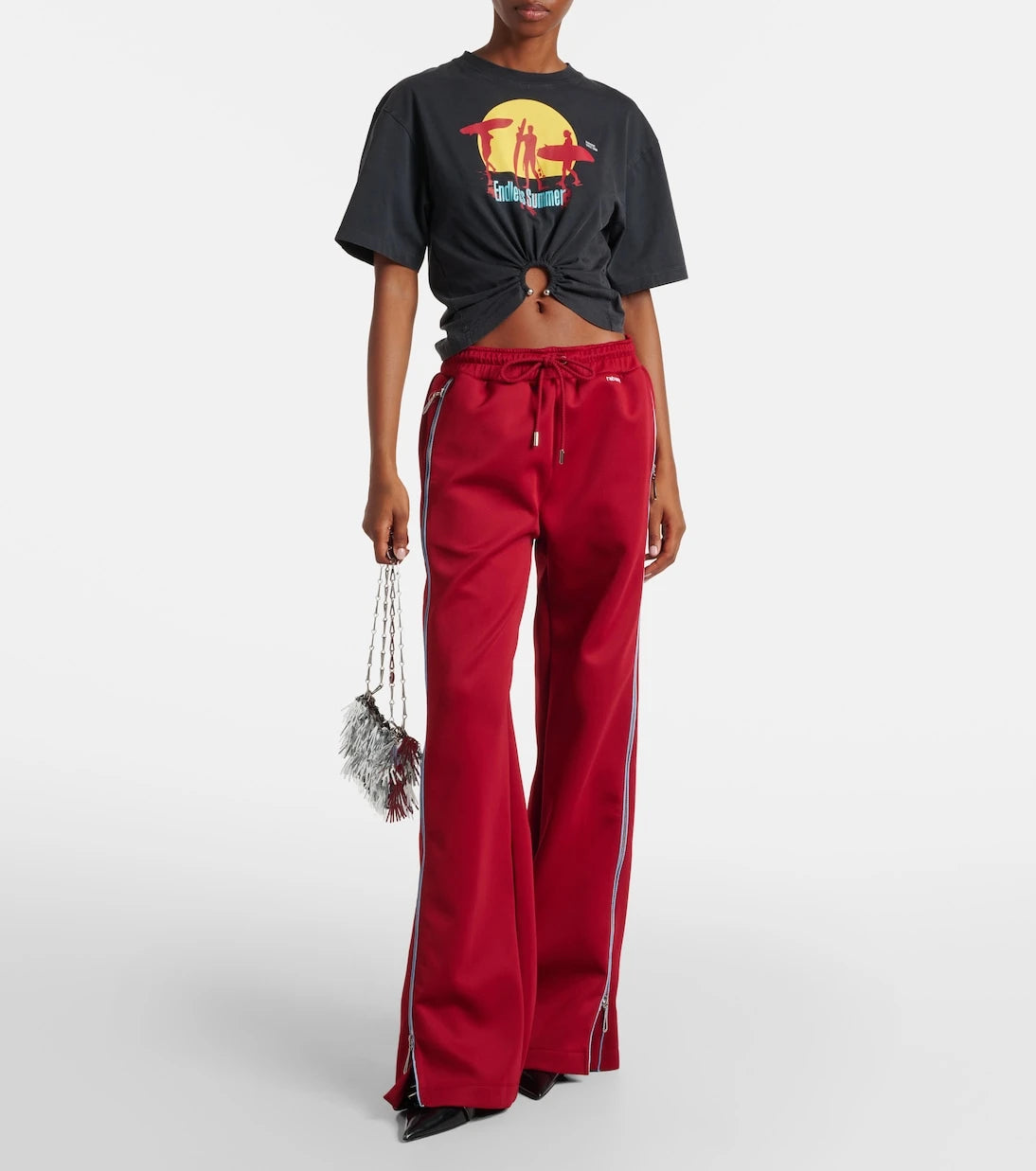Rabanne - Zip-up jersey track pants
