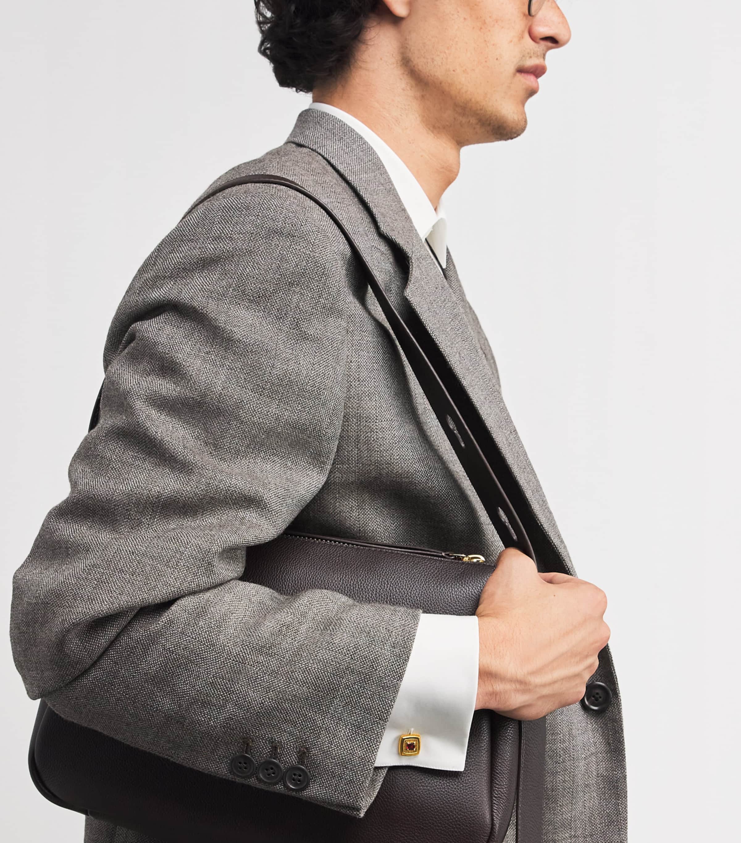 Gold-Plated and Garnet Graffiato Cufflinks