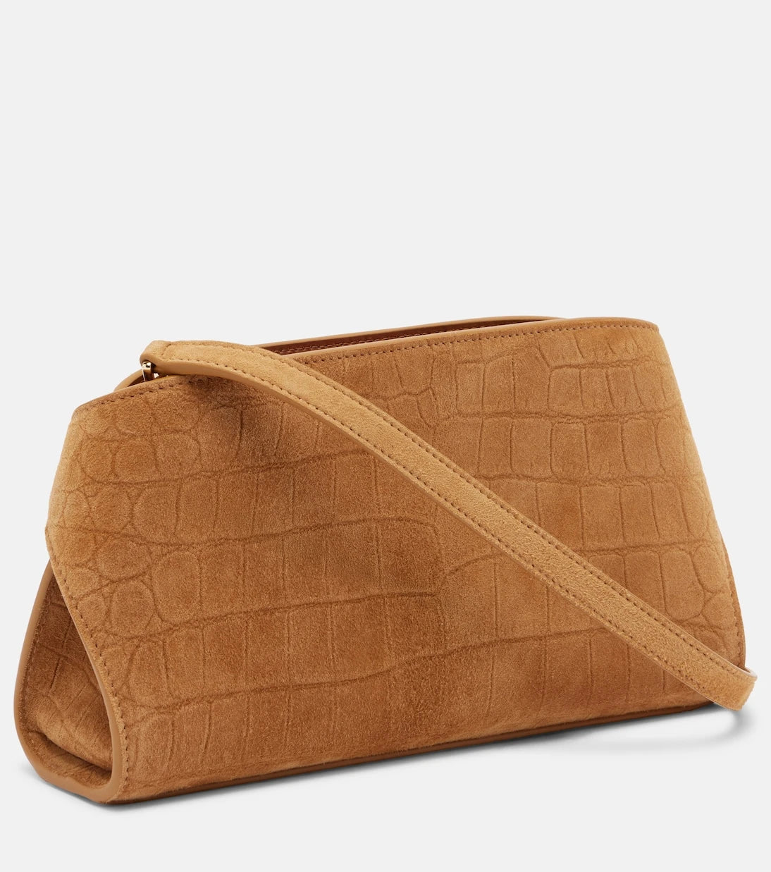 Ferragamo - Hug Mini croc-effect suede clutch