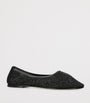 Crystal-Embellished Balla Mesh Ballet Flats BLACK