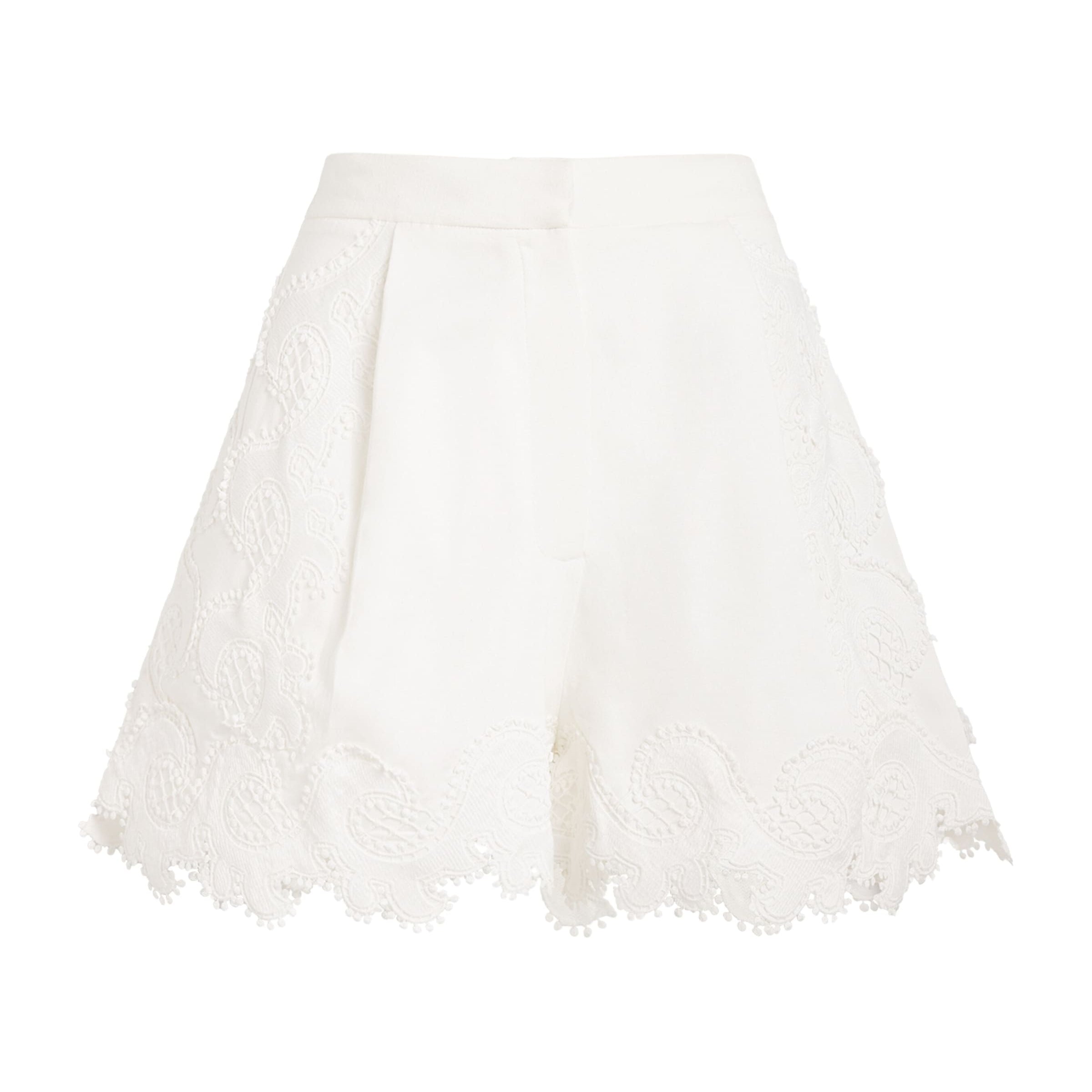 White Lace Tailored Shorts