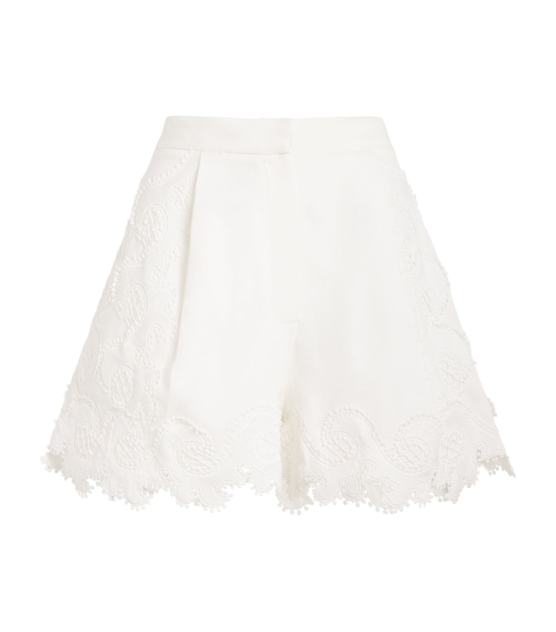 White Lace Tailored Shorts
