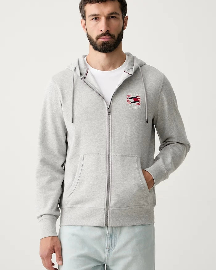 Tommy Hilfiger kapüşonlu erkek pamuklu sweatshirt