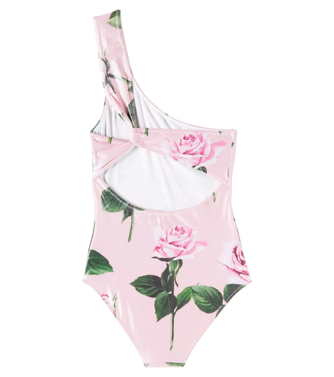 Dolce&Gabbana Kids - Floral one-shoulder swimsuit