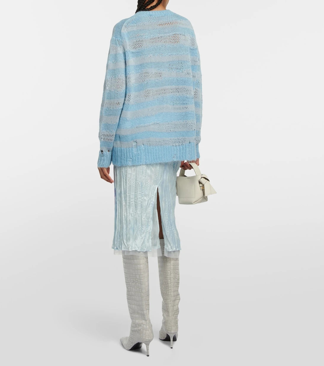 Acne Studios - سترة مقلمة مهترئة