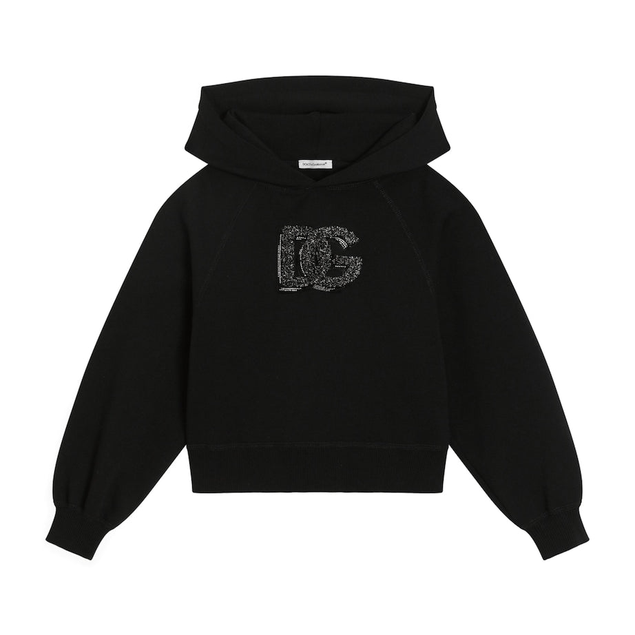 Dolce & Gabbana Kids Cotton Glitter Logo Hoodie (8-12+ Years)
