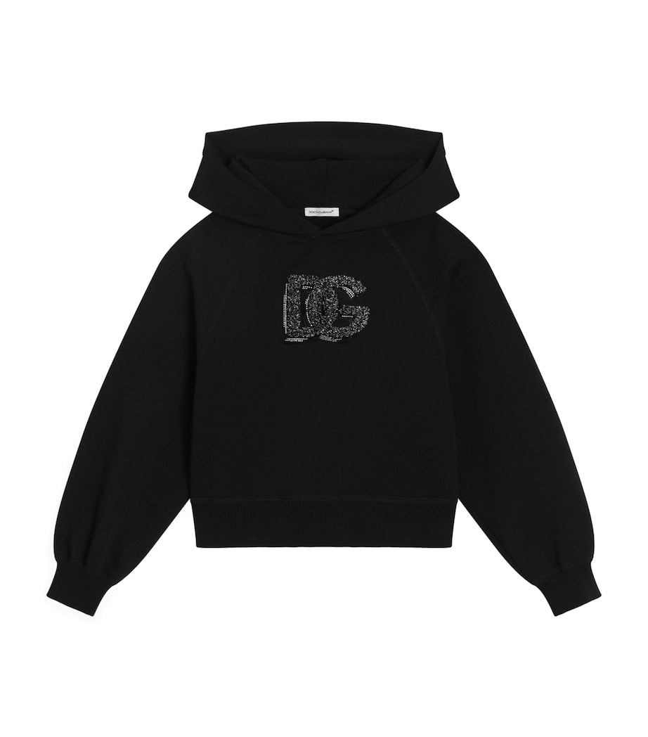 Dolce & Gabbana Kids Cotton Glitter Logo Hoodie (8-12+ Years)