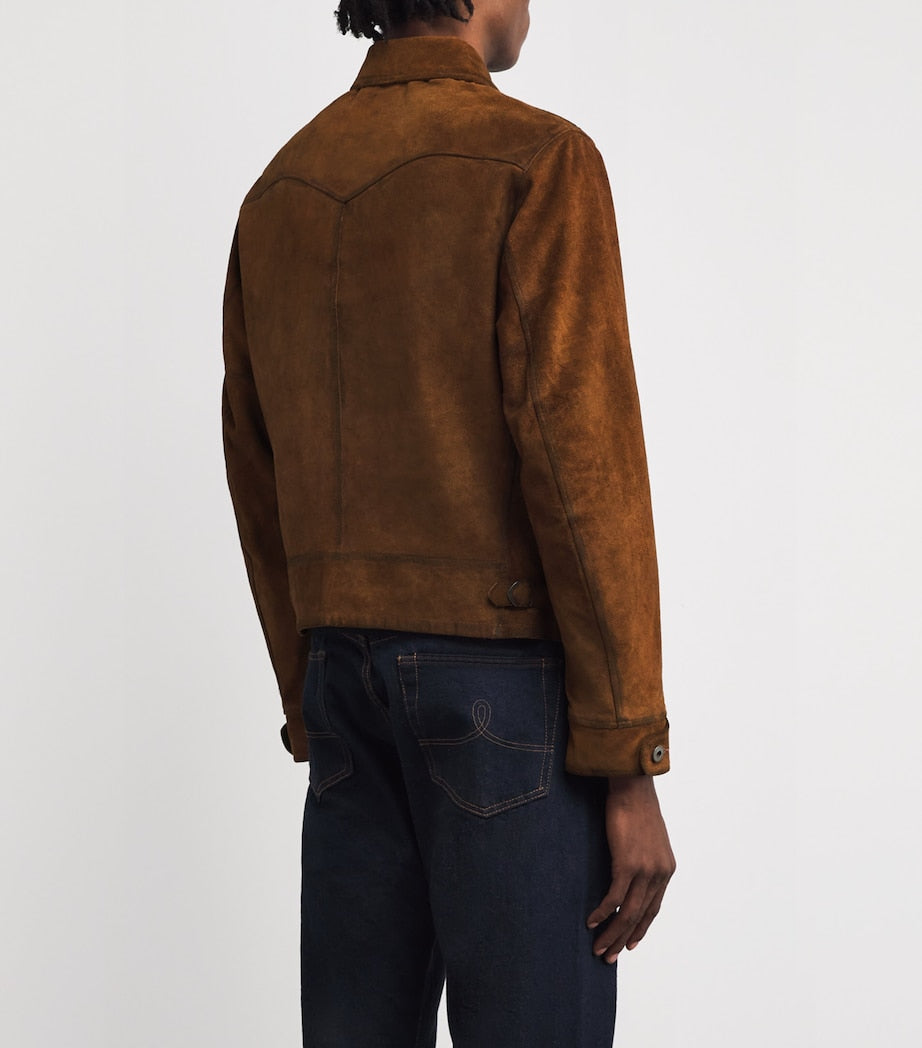 Brown Double RL Roughout Suede Jacket