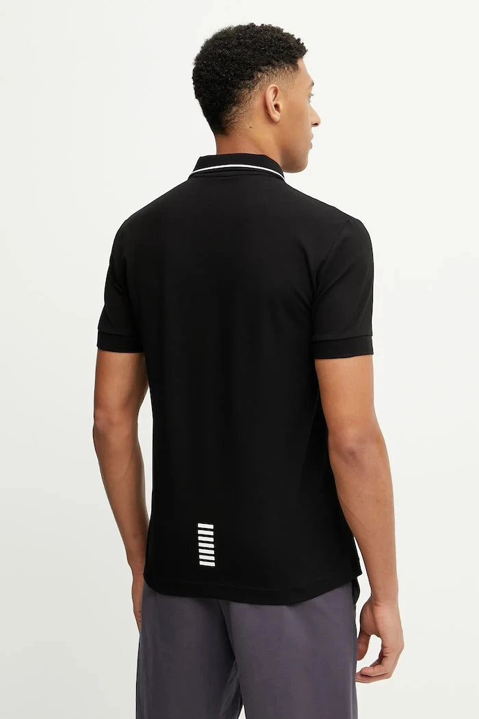 EA7 Emporio Armani erkek pamuklu elastan yakalı tişört