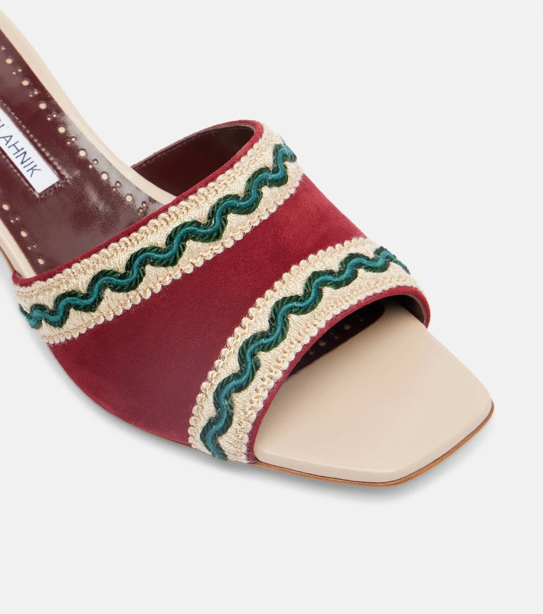 Manolo Blahnik - Marebis 50 embroidered suede mules