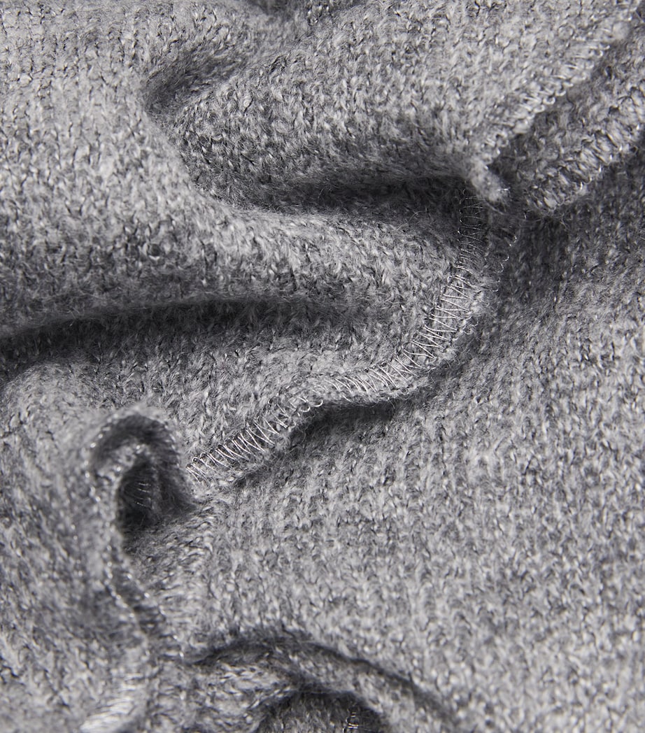 MAX&Co. Grey Long-Sleeve Crop Top