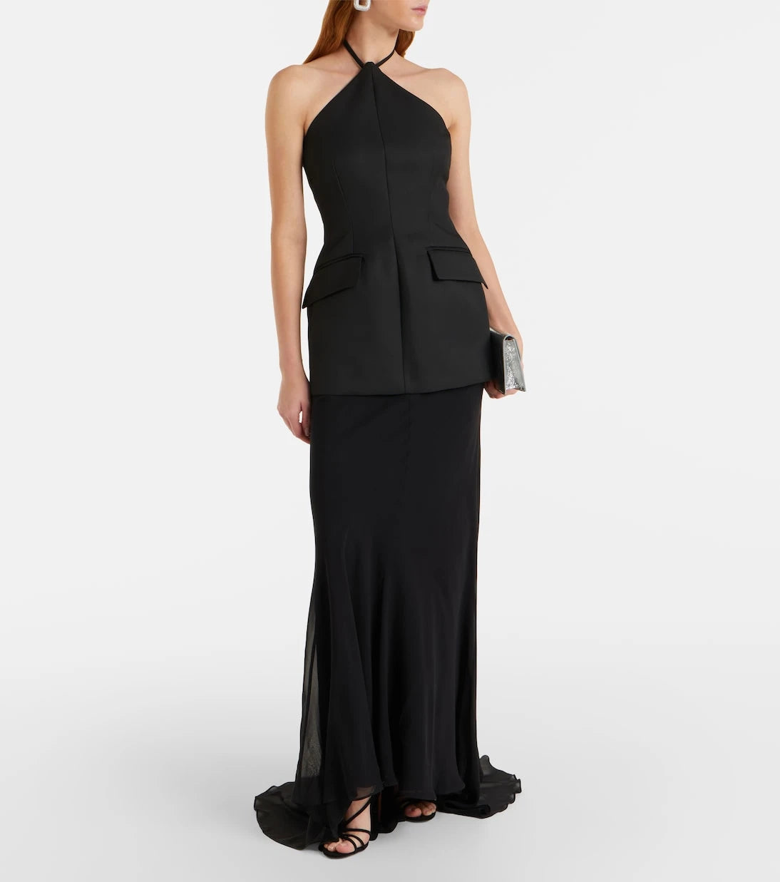 Sportmax - Pinne silk-trimmed maxi dress