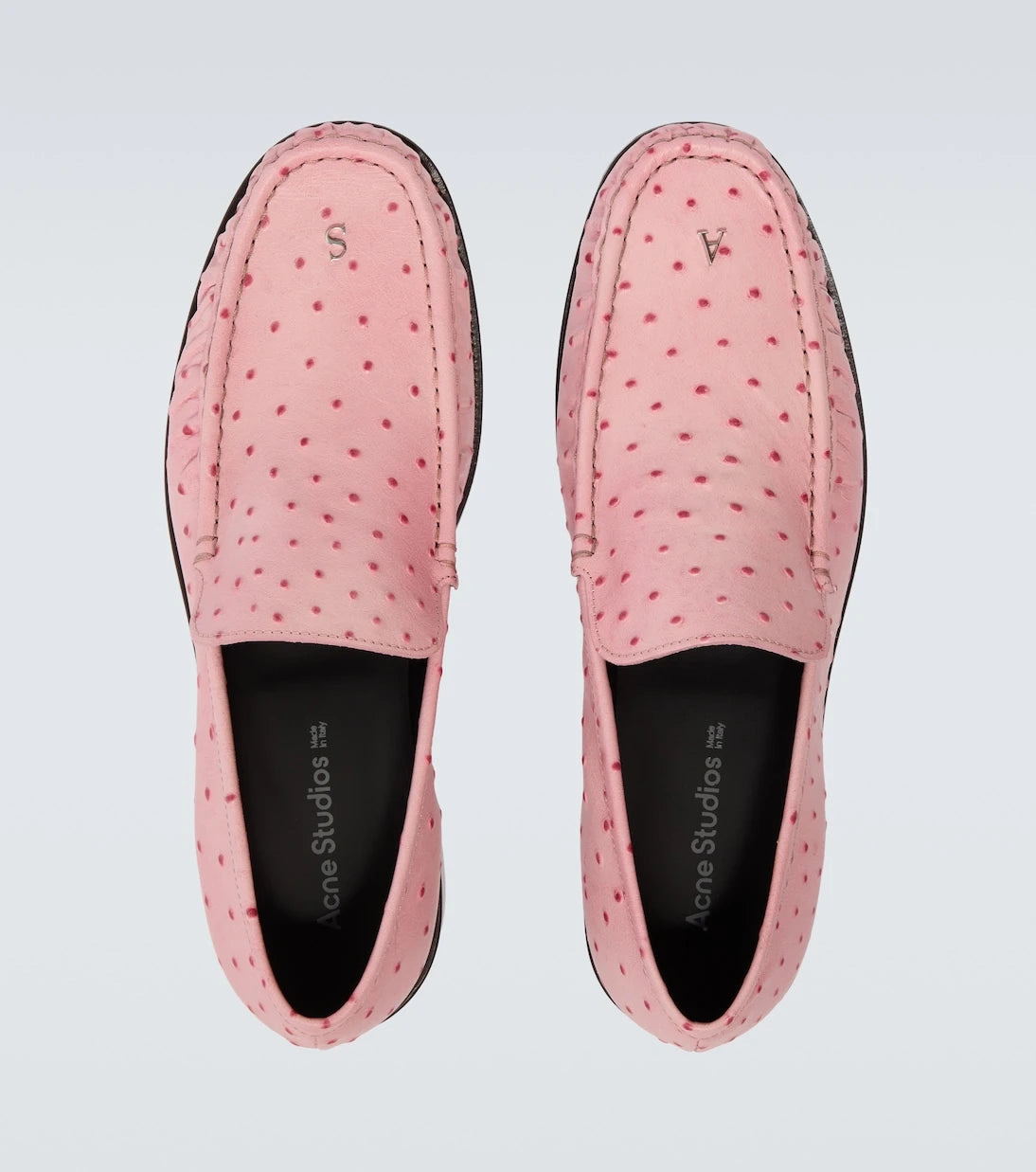 Acne Studios - Ostrich-effect leather loafers