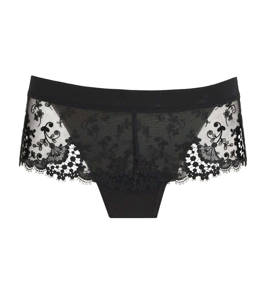 Simone Perele Black Embroidered Wish Shorty Briefs