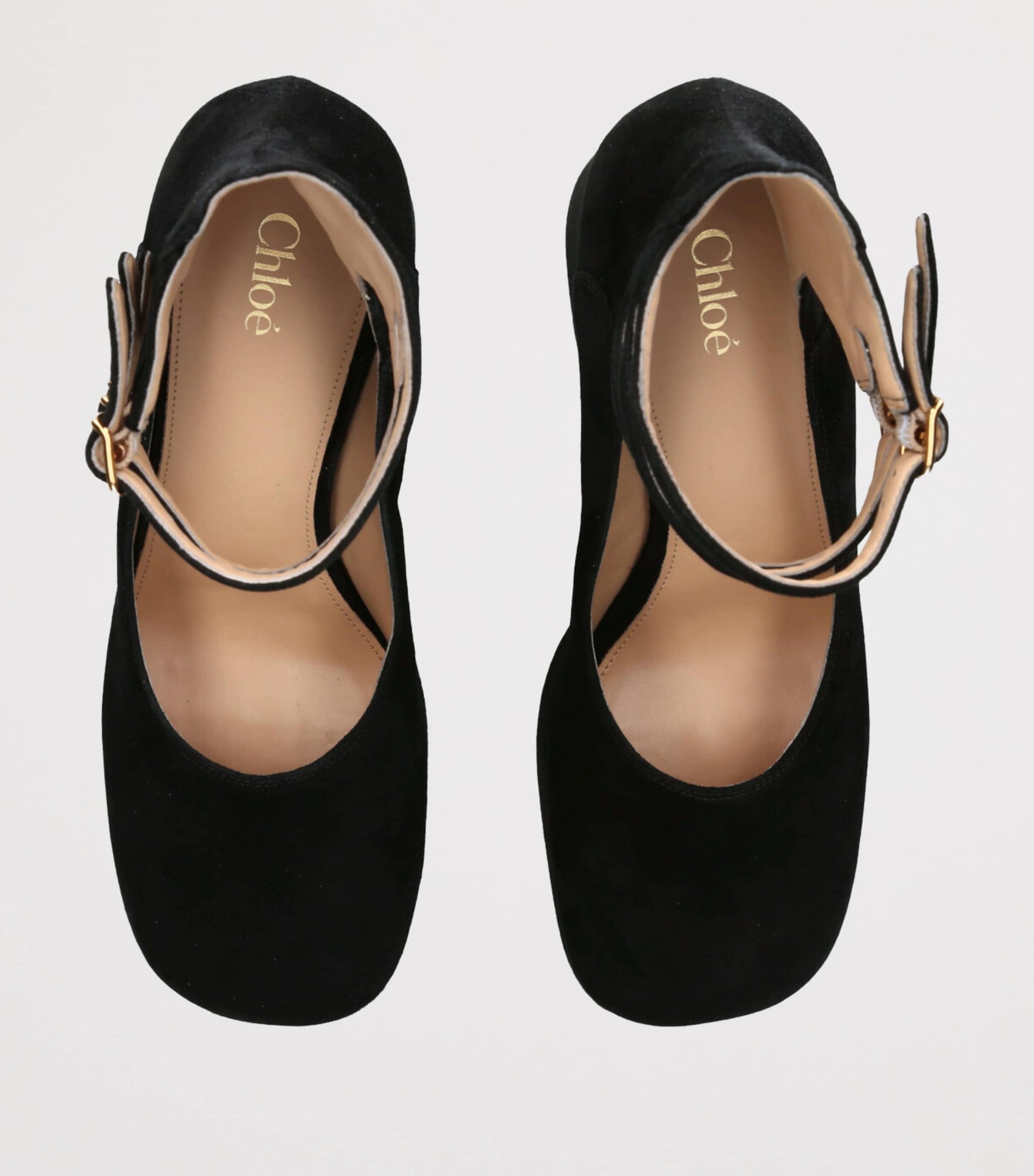 Chloé Black Suede Loti Platform Pumps 80