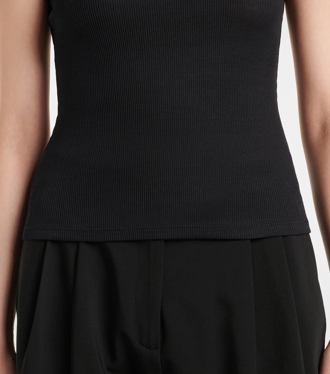 Aya Muse - Ribbed-knit cotton T-shirt