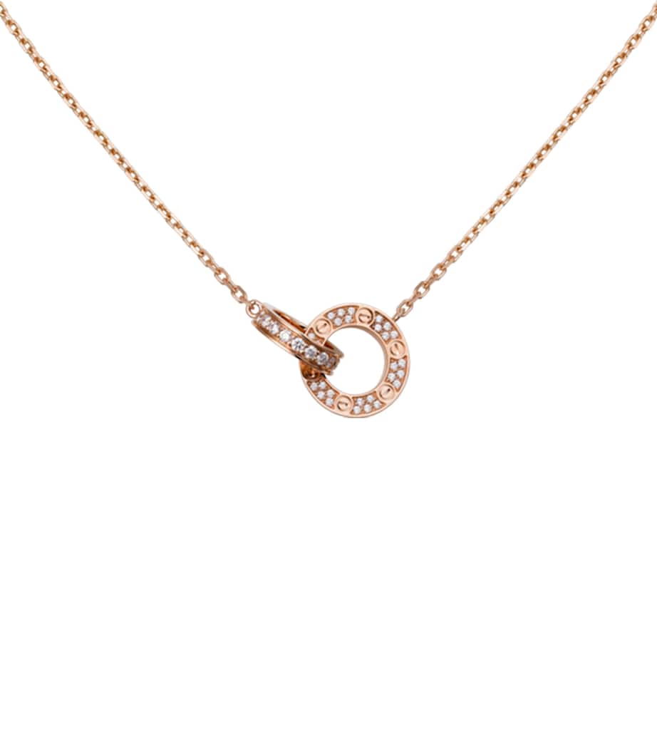 Rose Gold and Diamond Interlocking LOVE Necklace