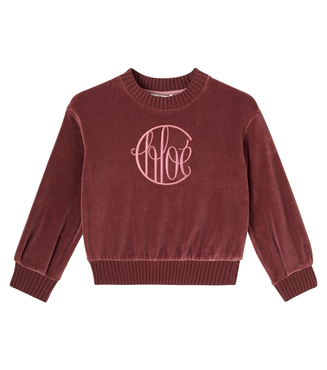 Chloé Kids - Logo cotton velvet sweater