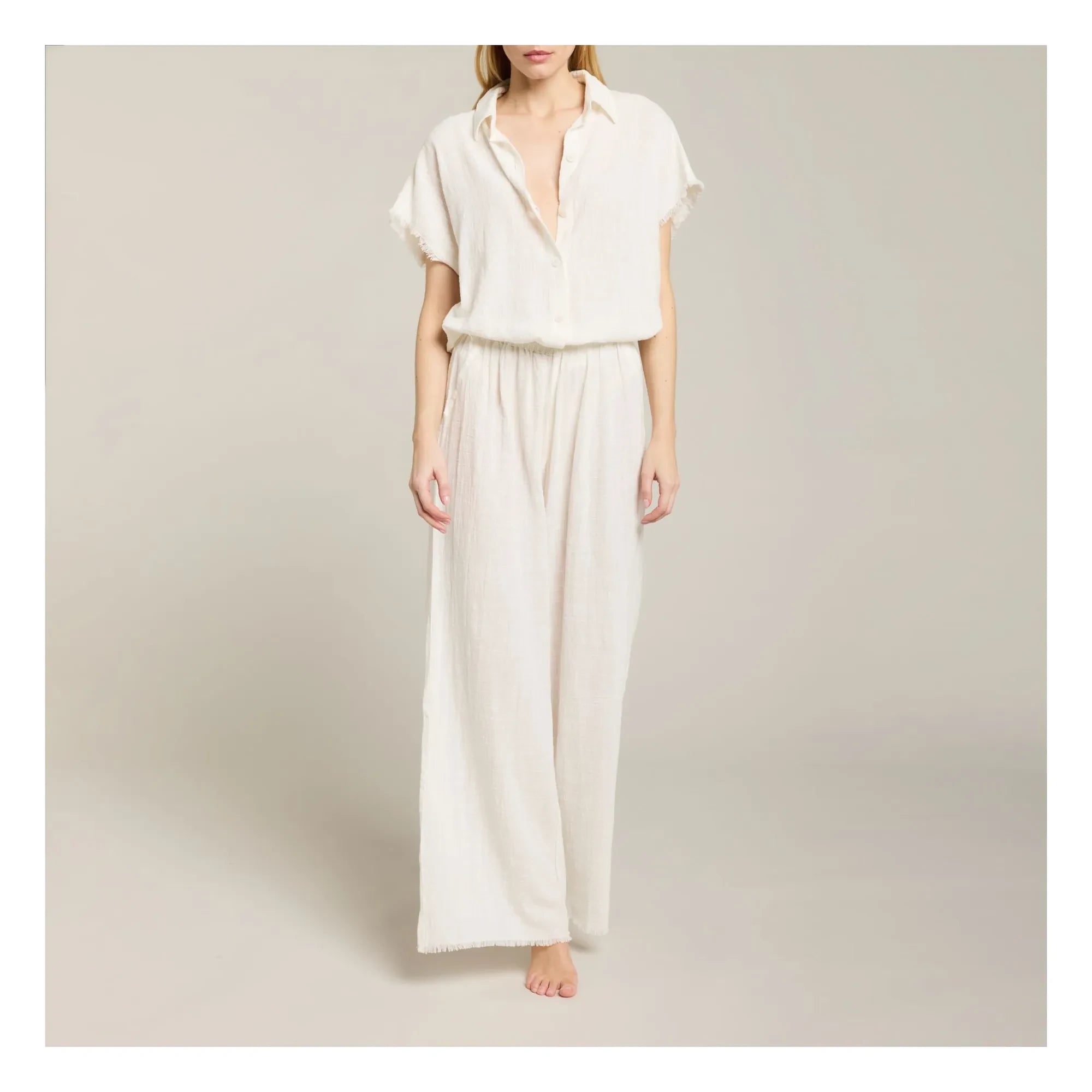 Maison Saint Julien - Sparta Cotton Gauze Pants | Ecru