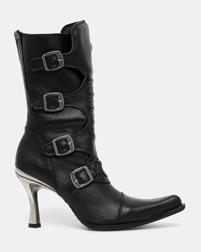 New Rock Crust Negro, Malicia Negro Tacon Caribe Acero Deri Botlar