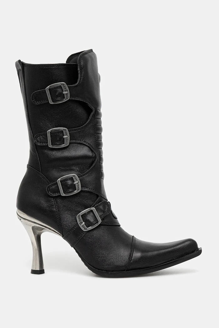 New Rock Crust Negro, Malicia Negro Tacon Caribe Acero Deri Botlar
