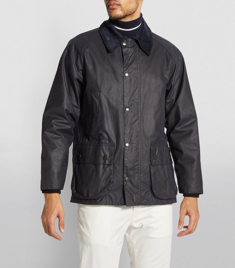 Navy Waxed Bedale Jacket