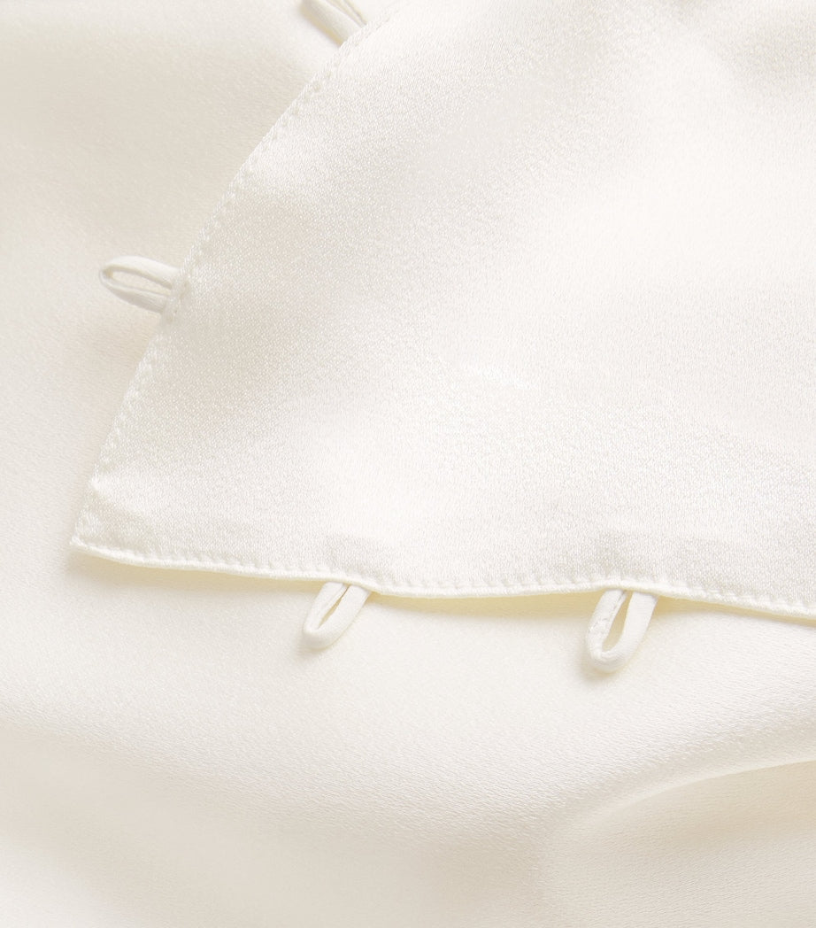 Victoria Beckham Ivory Satin Rouleaux Gown