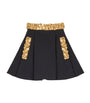 Black Wool Pleated Mini Skirt