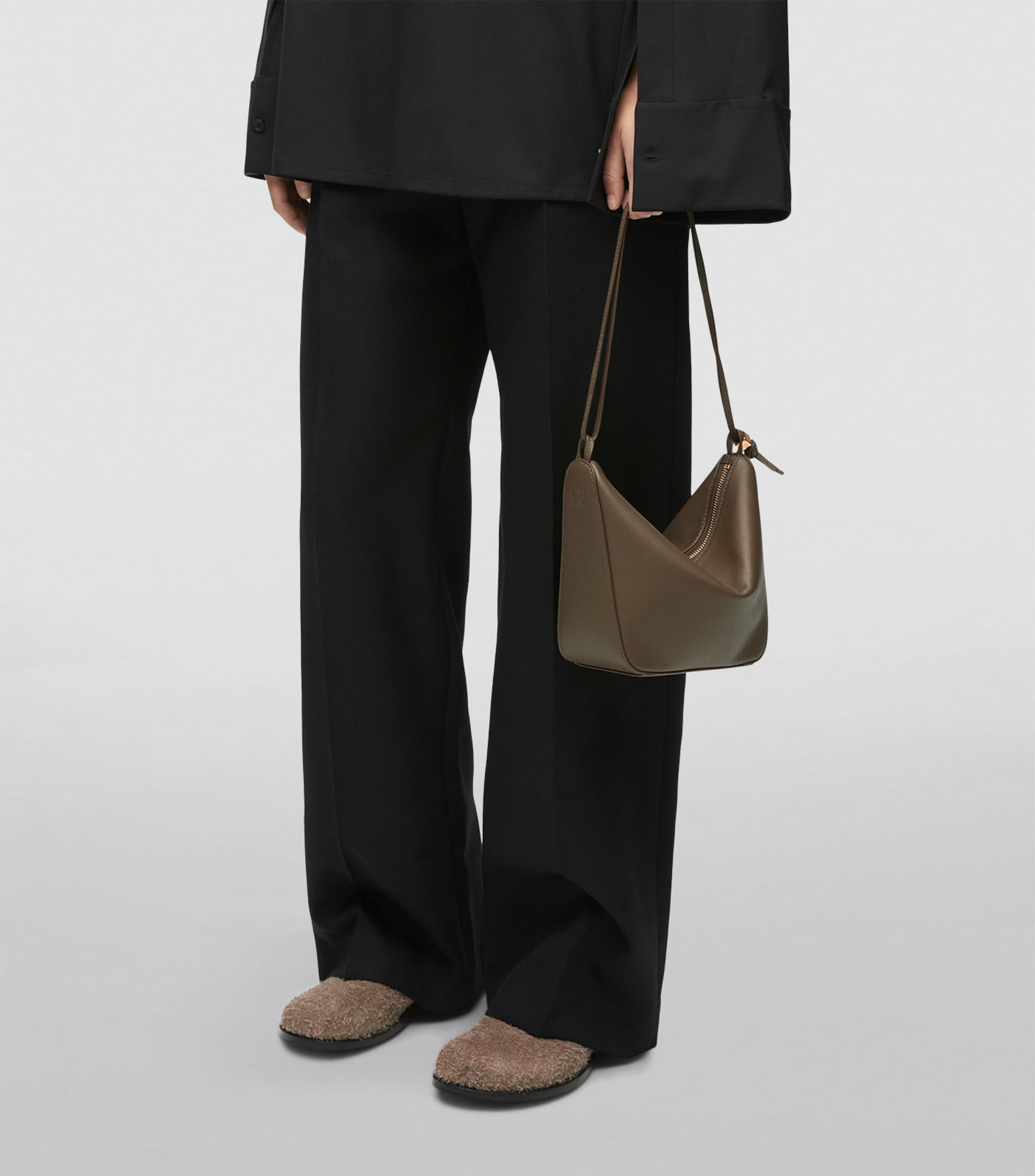 LOEWE Green Mini Leather Hammock Hobo Bag