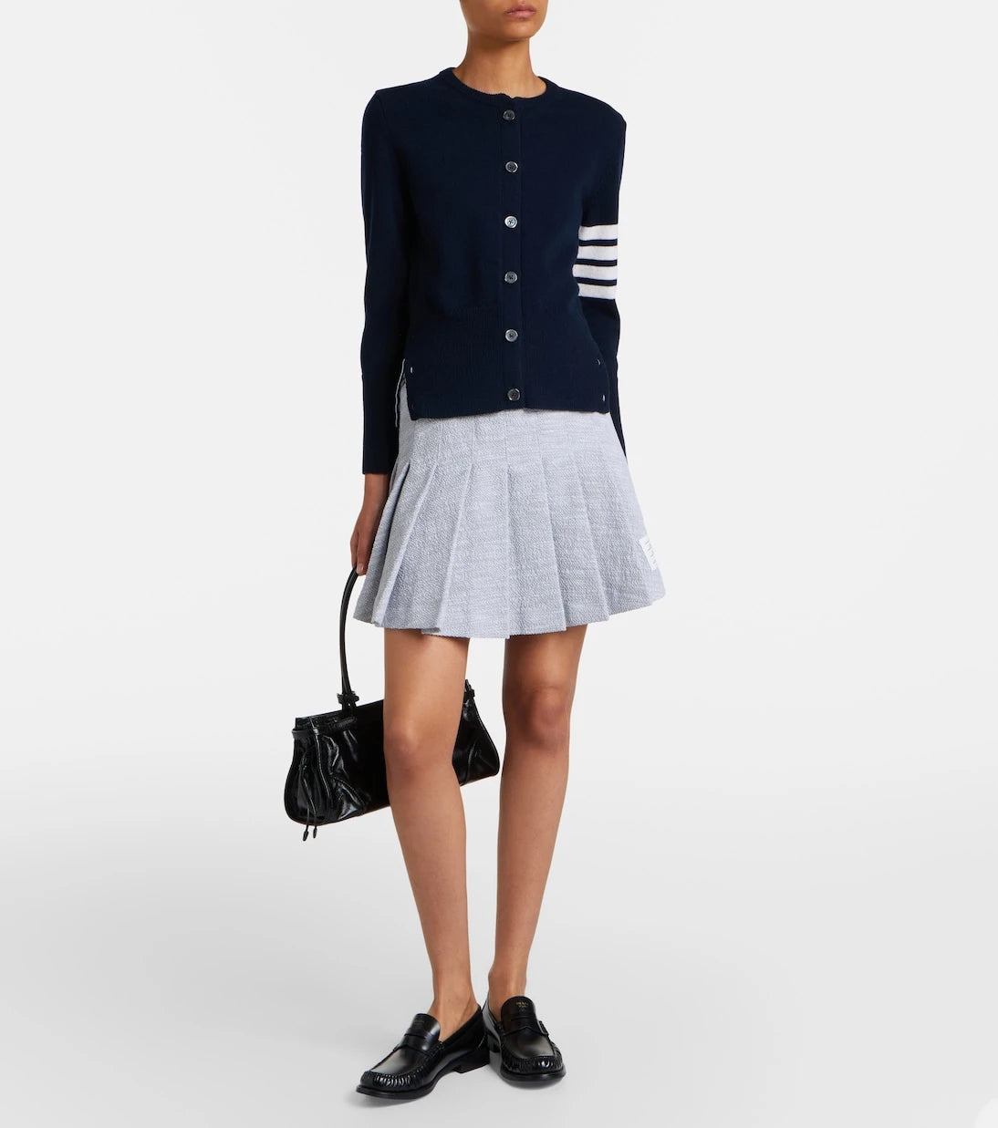 Thom Browne - Pleated cotton-blend tweed miniskirt