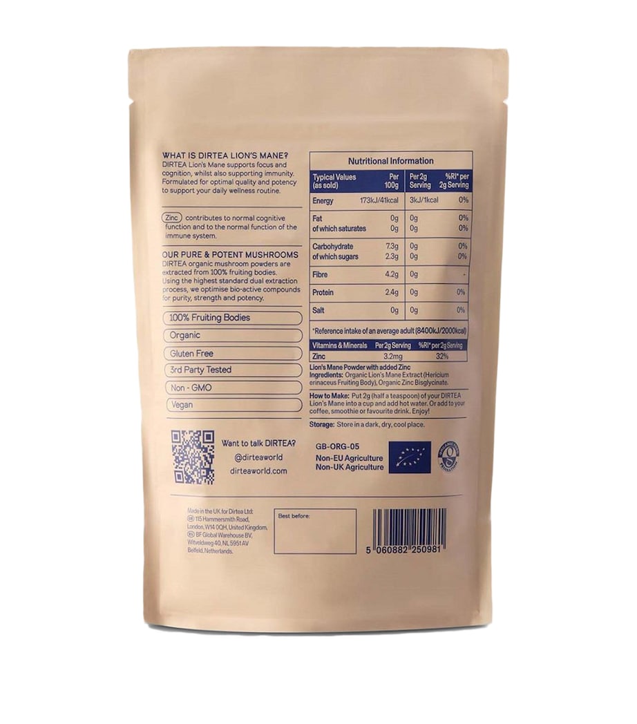 DIRTEA Lion's Mane Focus Powder (240g)