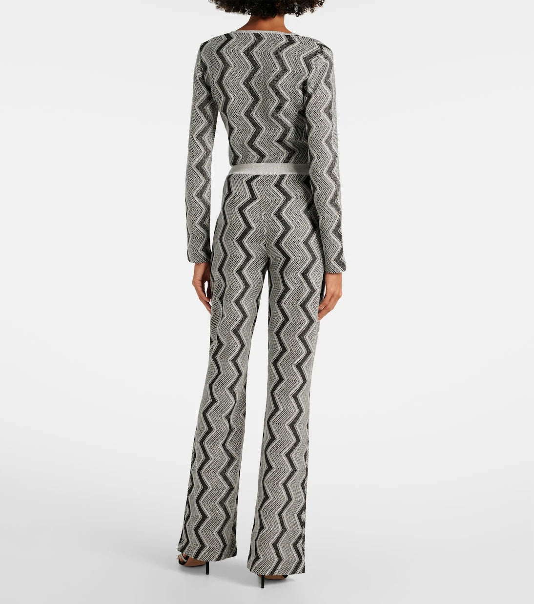Missoni - بنطال بأرجل واسعة لاميه بنقشة الزجزاج