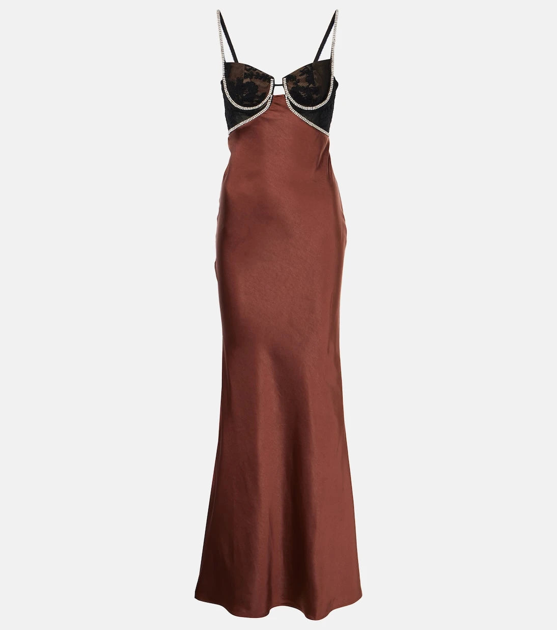 Self-Portrait - Embellished satin gown