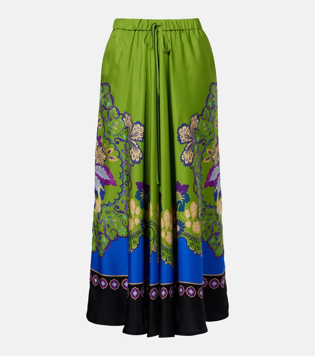 La DoubleJ - Printed silk midi skirt